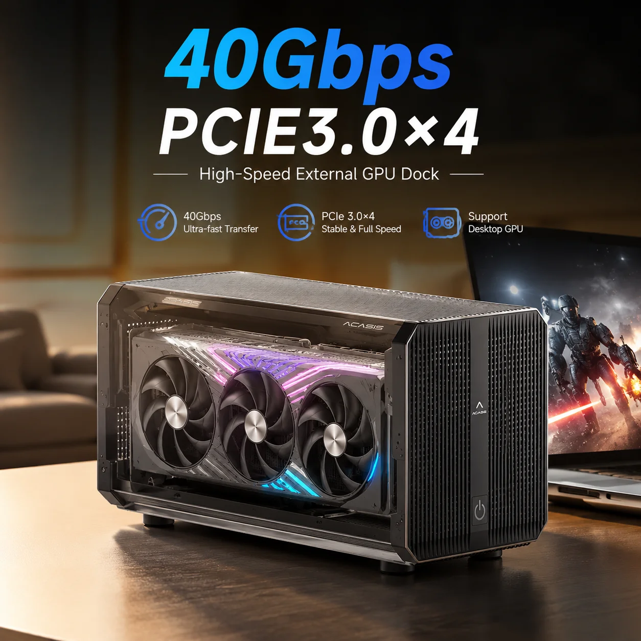 Thunderbolt 4 External Gpu Enclosure - Gabinete eGPU Acasis 40Gbps com Interruptor