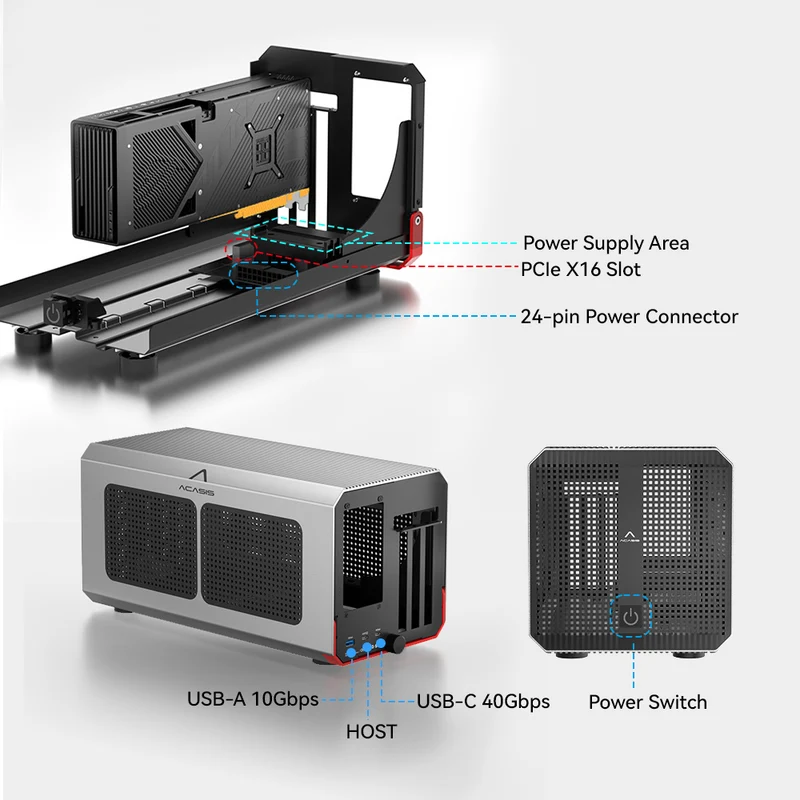 Gabinete eGPU Acasis 40Gbps Th - Thunderbolt 4 External Gpu Enclosure avaliação e preço